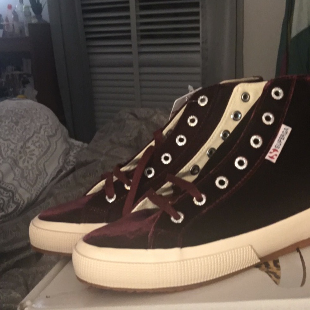 Red Velvet NEVER BEEN WORN Superga HighTops